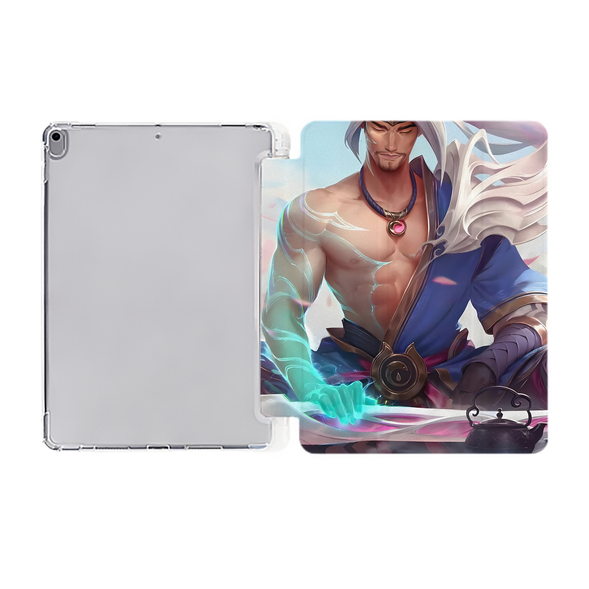 （画像用） リーグ・オブ・レジェンド League of Legends LOL IPad ケース ペン収納付き 三つ折りスタンド PUレザー×シリコン 対応機種9.5/10.5/10.9インチ